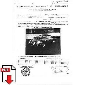 Dtails sur  1970 Alpine A110 1600 FIA homologation form PDF download